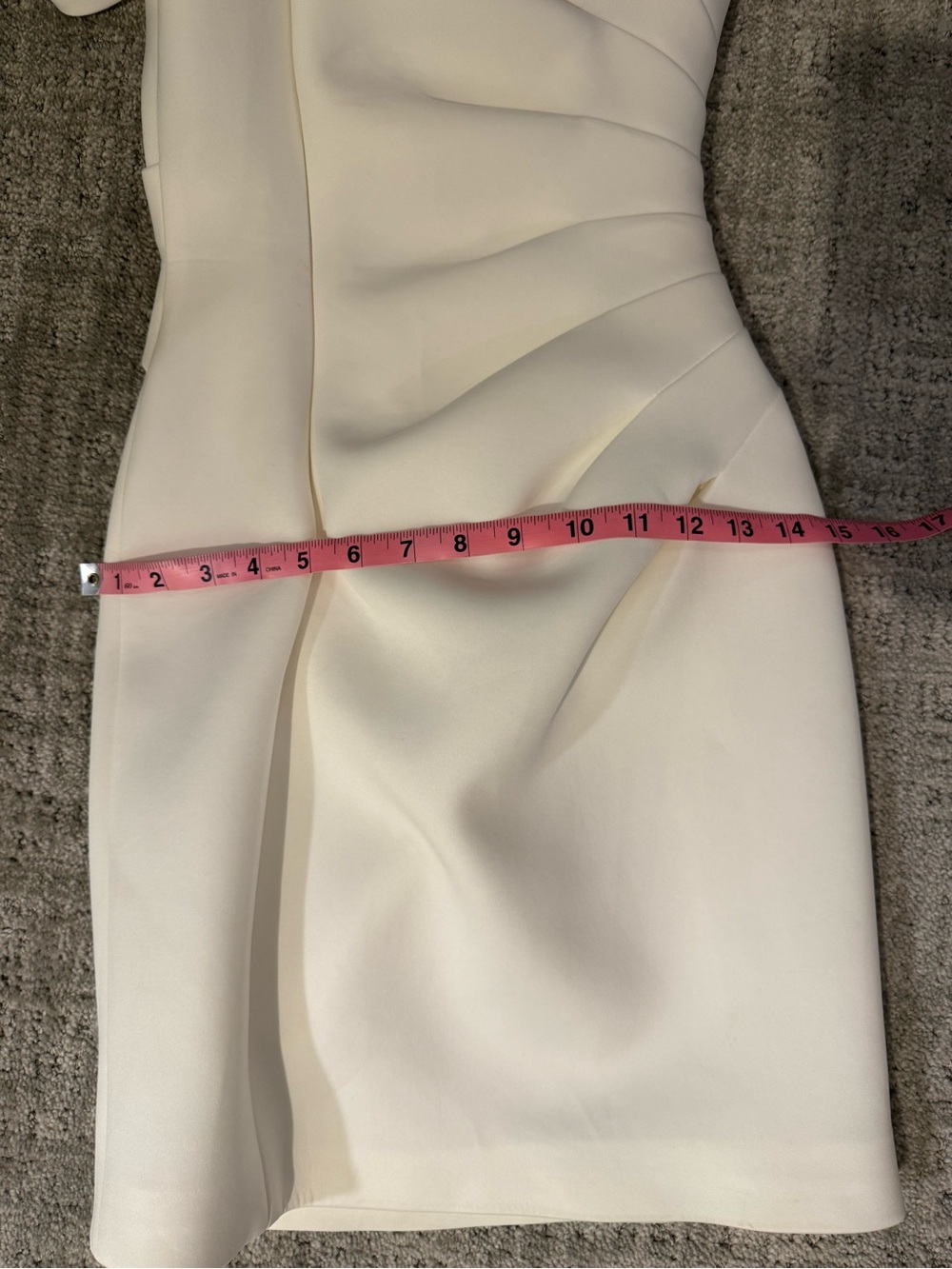 Elegant One-Shoulder Ruffle White Cocktail Dress. - Picture 6 of 8